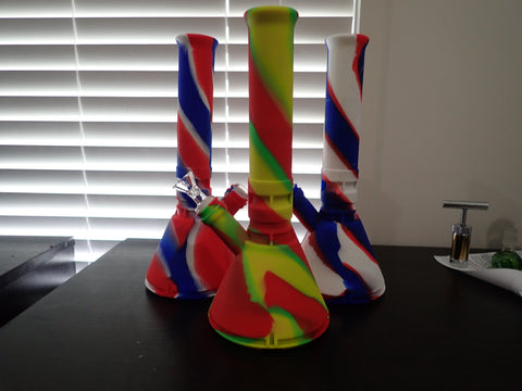 32 cm Silicone / Glass Water Pipe