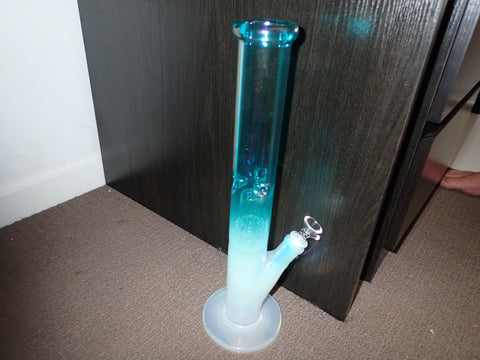 16 Inch Clouded Blue Holographic  Large Glass Tube Style Water Pipe