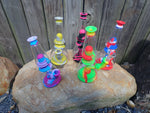7.5 Inch Mini Traveller Silicone and Glass Water Pipe (Random Colour Selection)