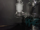 28 cm Easy Toke Perc Water Pipe with Teal Pattern