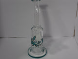 28 cm Easy Toke Perc Water Pipe with Teal Pattern