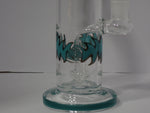 28 cm Easy Toke Perc Water Pipe with Teal Pattern