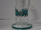 28 cm Easy Toke Perc Water Pipe with Teal Pattern