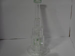 26 cm Clear Green Twin Perc Dab Rig Style Water Pipe