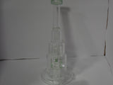 26 cm Clear Green Twin Perc Dab Rig Style Water Pipe