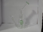 26 cm Clear Green Twin Perc Dab Rig Style Water Pipe