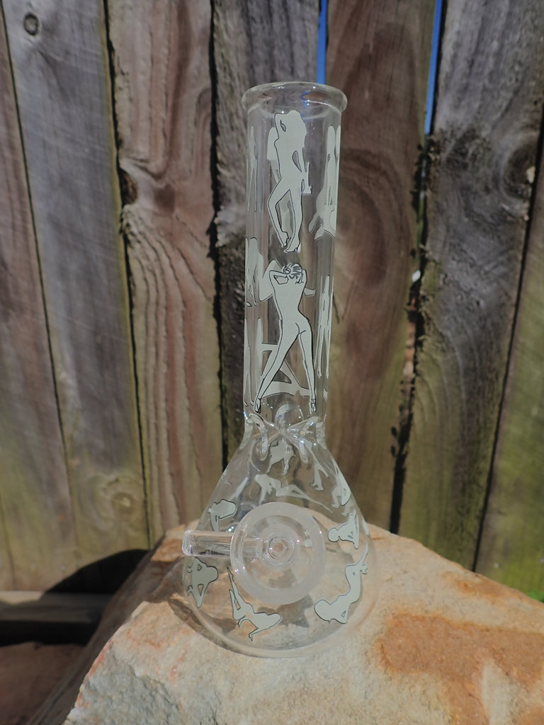 Bongs Australia 20cm Glow in the Dark Stripper Themed Beaker Bong –  NedsOutlawGlass