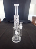 35 cm Straight Glass Tube Style Percolator Water Pipe / Dab Rig