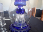 35 cm Double Perc Double Chamber Fancy Blue Bubbler Water Pipe