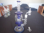 35 cm Double Perc Double Chamber Fancy Blue Bubbler Water Pipe